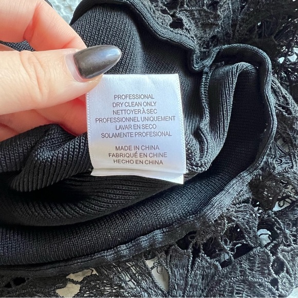 Sachin & Babi - Kochi Scoop-Back Fitted Midi Cocktail Dress w/ Lace - Jet Black - Picture 13 of 15